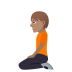 🧎🏽 person kneeling: medium skin tone display on JoyPixels